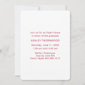 モダンシンプル縦型写真卒業 招待状 (裏面)