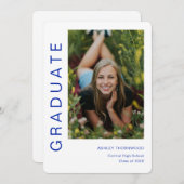 モダンシンプル縦型写真卒業 招待状 (正面/裏面)
