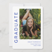 モダンシンプル縦型写真卒業 招待状 (正面)