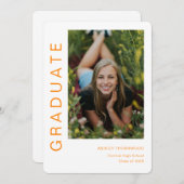 モダンシンプル縦型写真卒業 招待状 (正面/裏面)