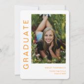 モダンシンプル縦型写真卒業 招待状 (正面)