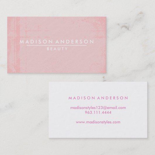 モダンシンプル美しいクラシックピンク名刺 名刺 (正面/裏面)