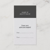 モダンシンプル美しいサロンアポイントメントカード 予約カード (正面)