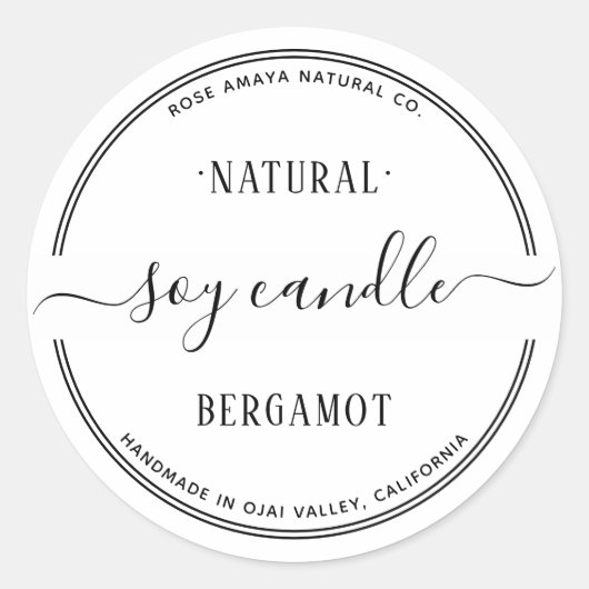 モダンシンプル美しいスパラベル ラウンドシール (正面)