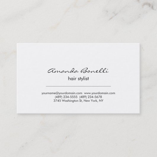 モダンシンプル美容師 名刺 (正面)