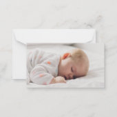 モダンシンプル脚本の赤ちゃん感謝していシャワー ノートカード (裏面)