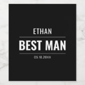 モダンシンプル花婿介添人 ワインラベル (シングルラベル)