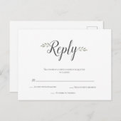 モダンシンプル葉の結婚式rsvpポストカード ポストカード (正面/裏面)