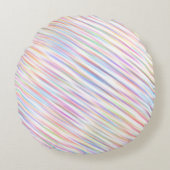 モダンシンプル虹線のストライプパターン ラウンドクッション (正面)