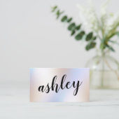 モダンシンプル虹色ホログラフィックきらめく 名刺 (スタンド正面)