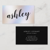 モダンシンプル虹色ホログラフィックきらめく 名刺 (正面/裏面)