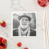 モダンシンプル記念カスタム写真 スタンダードカクテルナプキン (インサイチュ)