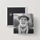 モダンシンプル記念カスタム写真 缶バッジ (正面&裏面)