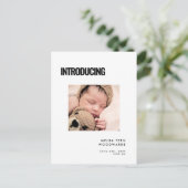 モダンシンプル誕生写真 ポストカード (スタンド正面)