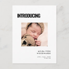 モダンシンプル誕生写真 ポストカード