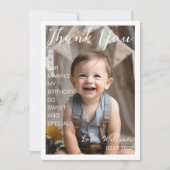 モダンシンプル誕生日写真サンキューカード 招待状 (正面)