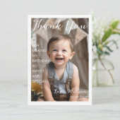モダンシンプル誕生日写真サンキューカード 招待状 (スタンド正面)
