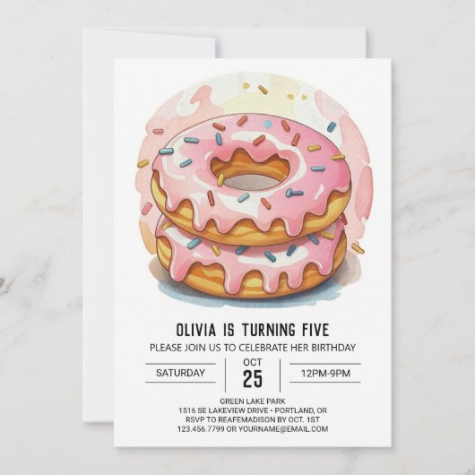 モダンシンプル誕生日 招待状 (正面)