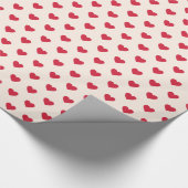 モダンシンプル赤いハートクリーム ラッピングペーパー (コーナー)