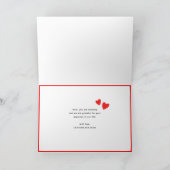 モダンシンプル赤いハート母の日の写真カスタム写真 カード (内部)