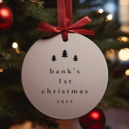 モダンシンプル赤ちゃんの最初のクリスマスツリーフォト セラミックオーナメント