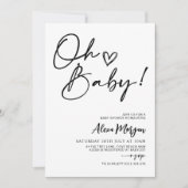 モダンシンプル赤ちゃんシャワー男女兼用 招待状 (正面)