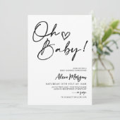 モダンシンプル赤ちゃんシャワー男女兼用 招待状 (スタンド正面)