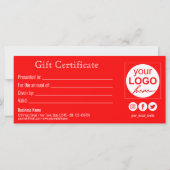 モダンシンプル赤ムース雪の結晶ギフトカード (裏面)