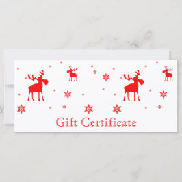 モダンシンプル赤ムース雪の結晶ギフトカード