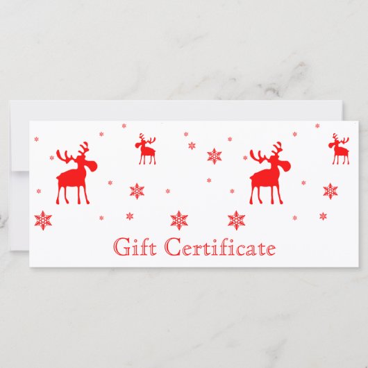 モダンシンプル赤ムース雪の結晶ギフトカード (正面)