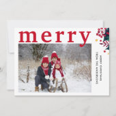 モダンシンプル赤メリー写真 シーズンカード (正面)