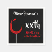 モダンシンプル赤ワイングラス誕生日パーティー スタンダードカクテルナプキン (正面)