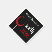 モダンシンプル赤ワイングラス誕生日パーティー スタンダードカクテルナプキン (角)