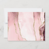 モダンシンプル赤面エレガントピンクアゲート ノートカード (裏面)