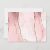 モダンシンプル赤面エレガントピンクアゲート ノートカード (裏面)