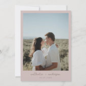 モダンシンプル赤面スクリプト写真QRコード結婚s 招待状 (裏面)