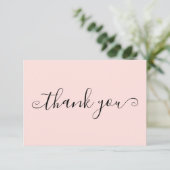 モダンシンプル赤面ピンクカスタム サンキューカード (スタンド正面)