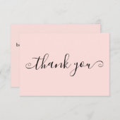 モダンシンプル赤面ピンクカスタム サンキューカード (正面/裏面)