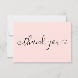 モダンシンプル赤面ピンクカスタム サンキューカード