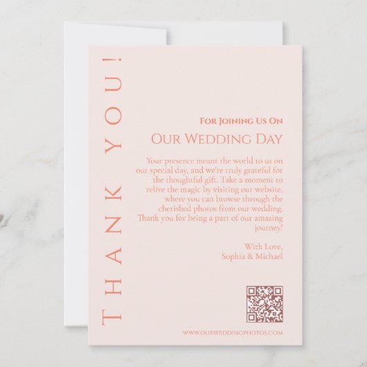 モダンシンプル赤面結婚の感謝 –  招待状 (正面)