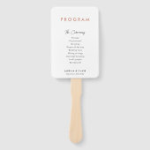 モダンシンプル赤面結婚式 プログラム ハンドファン (正面)