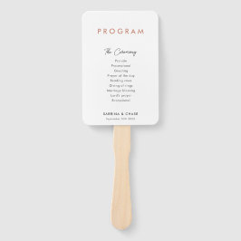 モダンシンプル赤面結婚式 プログラム ハンドファン