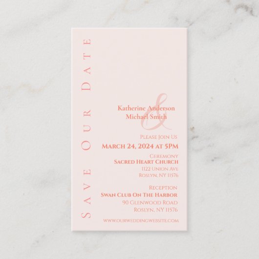 モダンシンプル赤面 – 日付の保存 –  名刺 (正面)