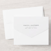 モダンシンプル農場葉QRコード結婚s オールインワン招待状 (裏面)