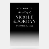 モダンシンプル透結婚明の歓迎 アクリルサイン (正面)