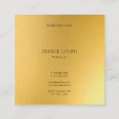 モダンシンプル金ゴールドエレガントグラムテンプレートラグジュアリー スクエア名刺 (裏面)