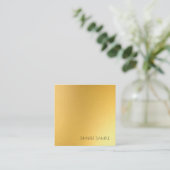 モダンシンプル金ゴールドエレガントグラムテンプレートラグジュアリー スクエア名刺 (スタンド正面)