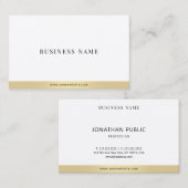 モダンシンプル金ゴールドエレガントホワイトプロフェッショナル 名刺 (正面/裏面)