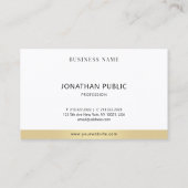 モダンシンプル金ゴールドエレガントホワイトプロフェッショナル 名刺 (裏面)