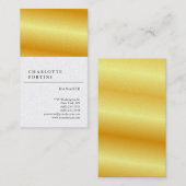 モダンシンプル金ゴールドカラーミニマリストパール 名刺 (正面/裏面)